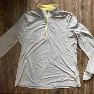 Greg Norman Gray Long Sleeve Pullover 1/4 Zip Golfing